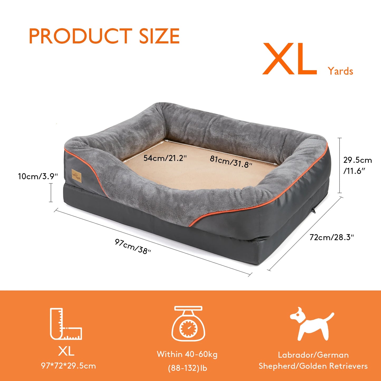Bingopaw Anti Allergy Warm Fleece Dog Bed With Waterproof Removable Cover