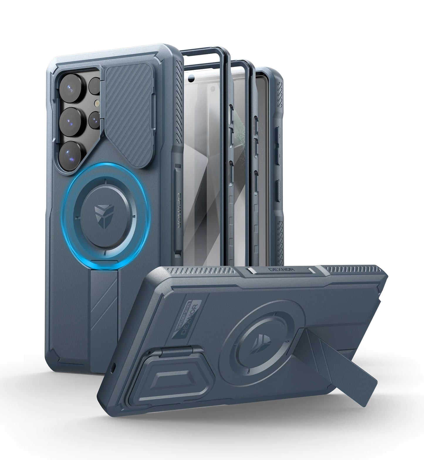 DEXNOR Galaxy S25 Ultra Rugged Case With Camera Cover Kickstand
