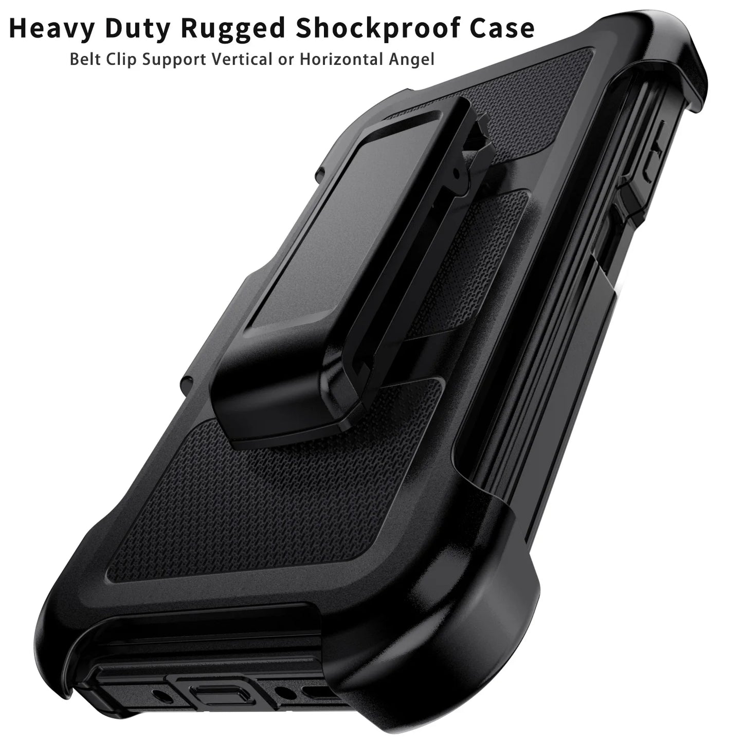 Galaxy Rugged Dual Layer Shockproof Phone Case With Clip