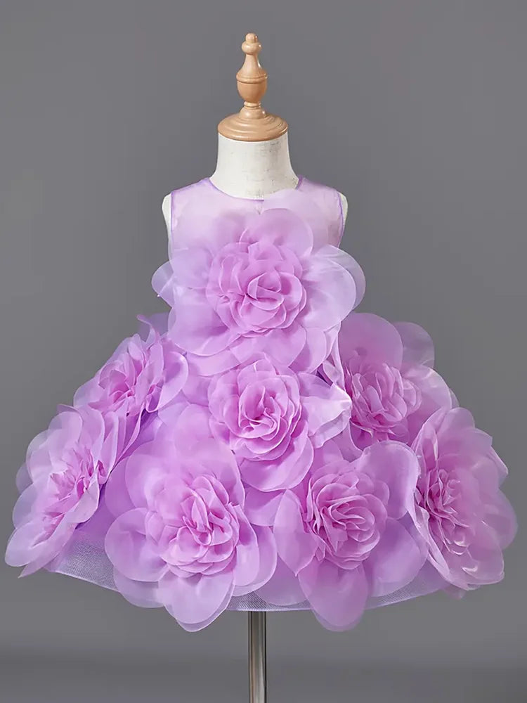 Girls Princess Dress Sleeveless Ball Gown For Elegant Parties