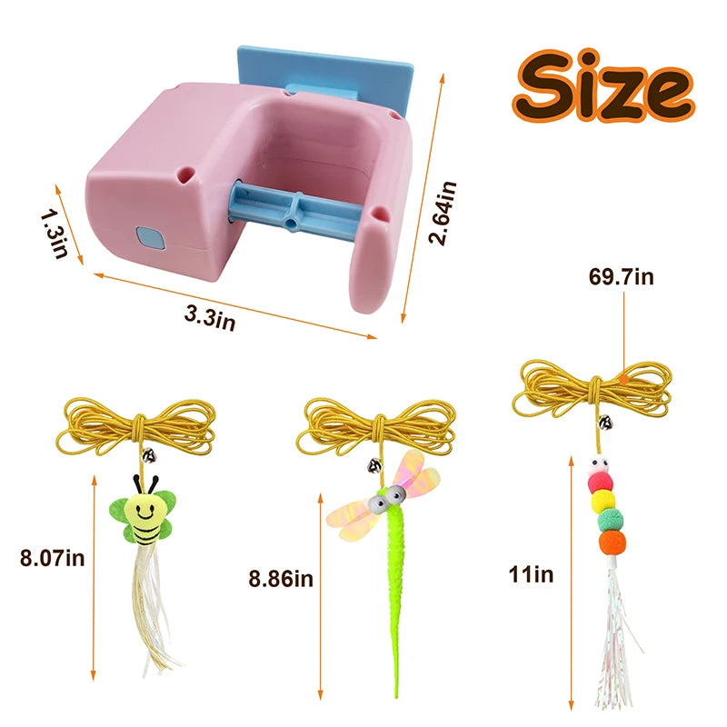Booteely Interactive Hanging Cat Toy With Retractable String And Feathers