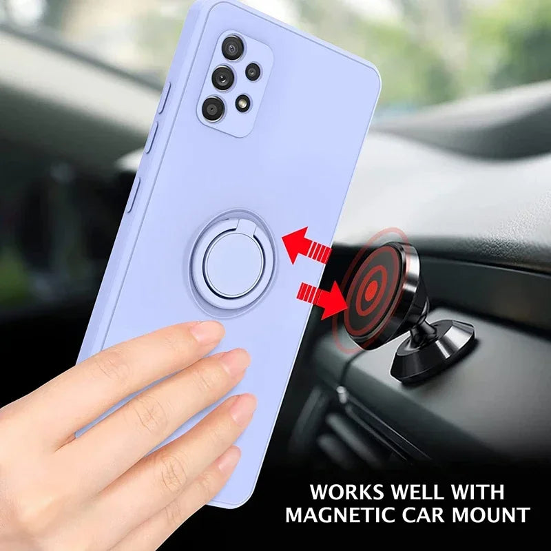 Shockproof Case With Magnetic Ring Holder For Samsung Galaxy S24 S23 S22 S21