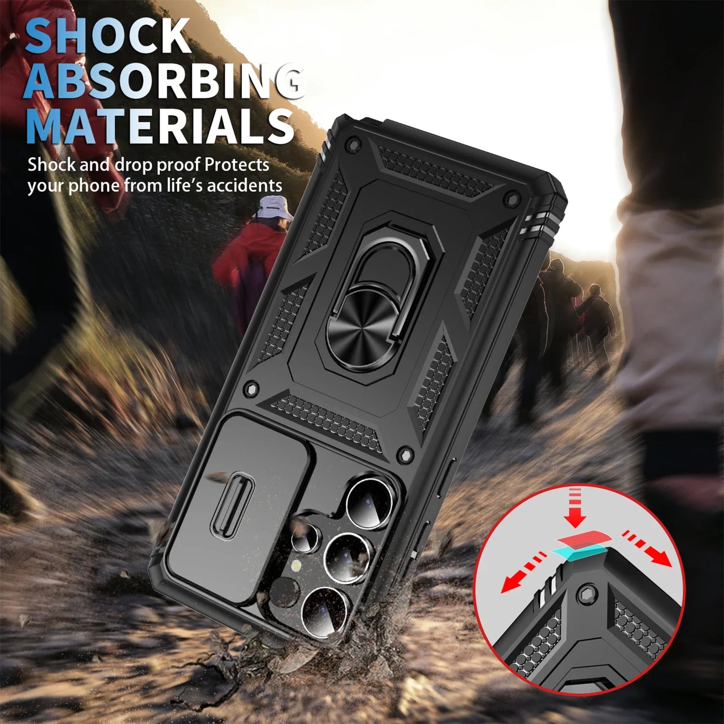 360 Full Protection Samsung Galaxy Case With Magnetic Ring Stand