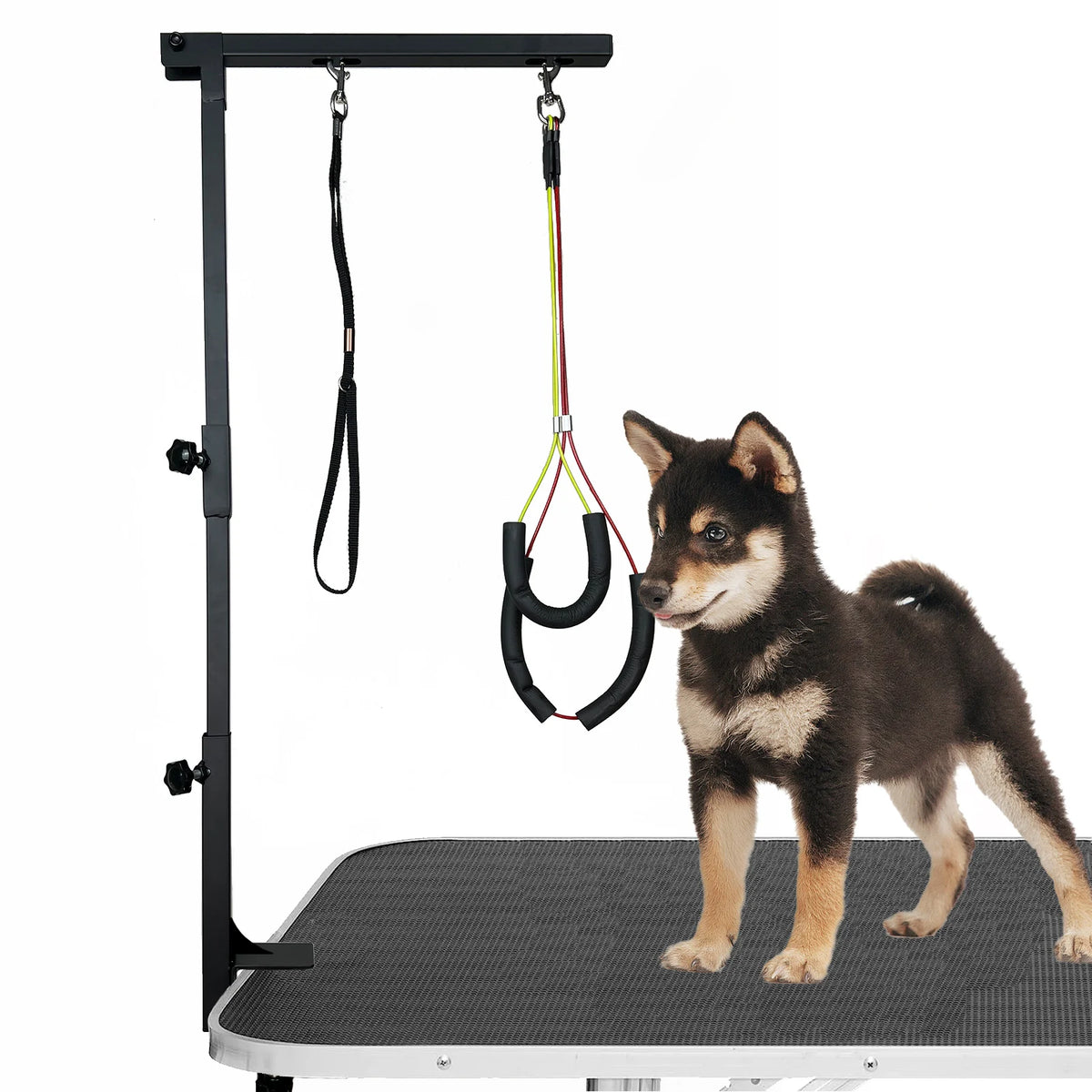 Adjustable Metal Dog Grooming Arm With Secure Clamp And Loop