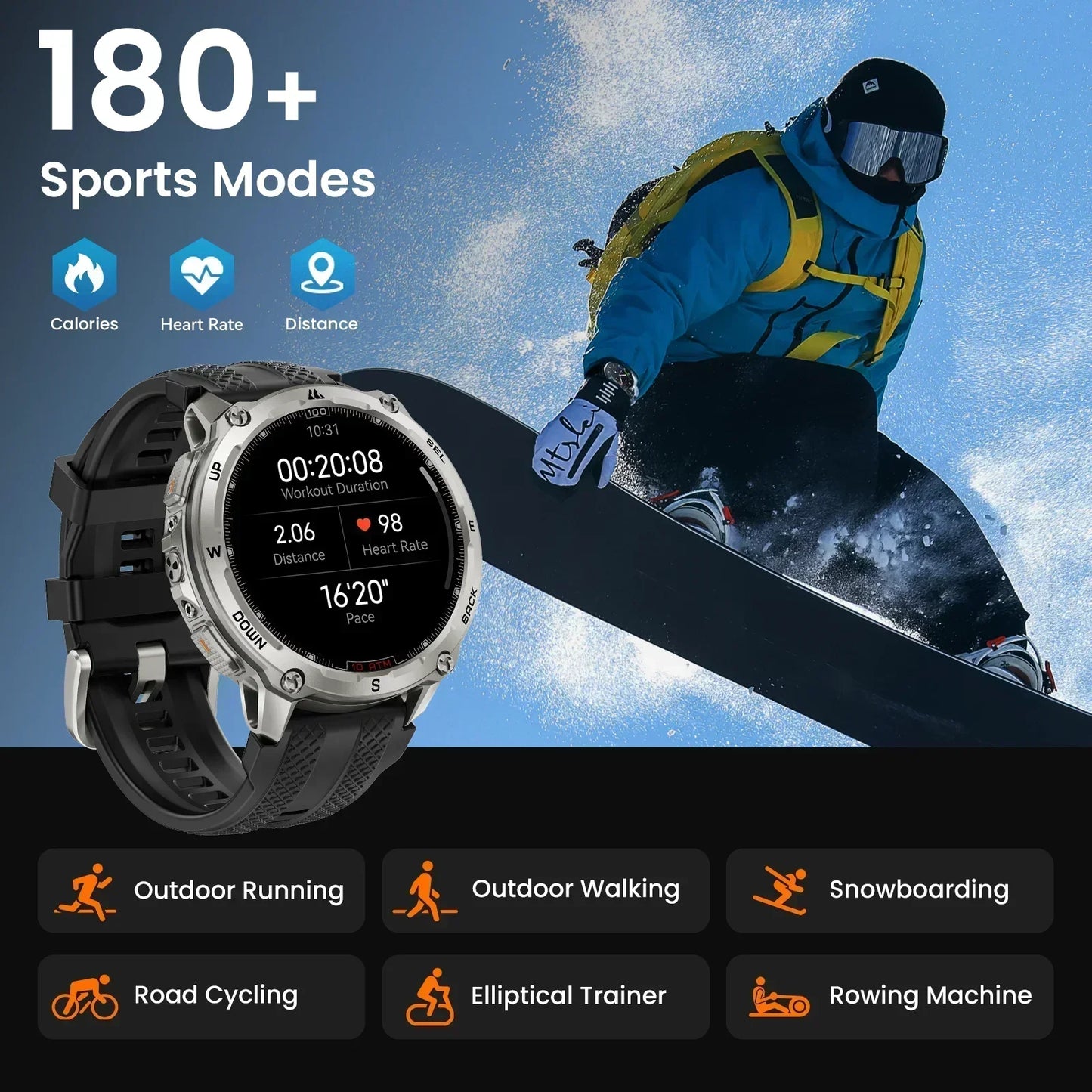 KOSPET Tank T4 Smart Watch GPS Maps 10ATM Waterproof