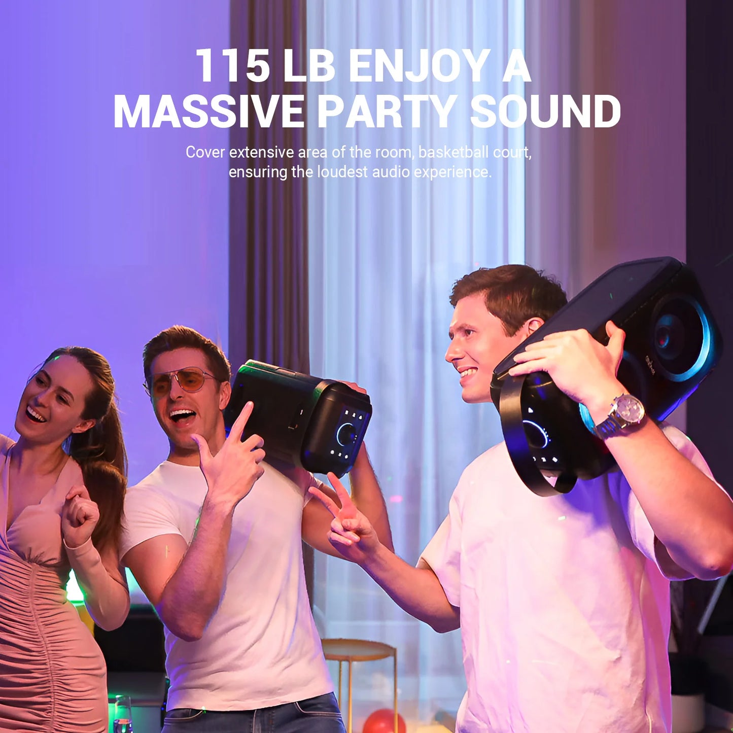 W-King T9-2 80W RMS Bluetooth Party Speaker Boombox