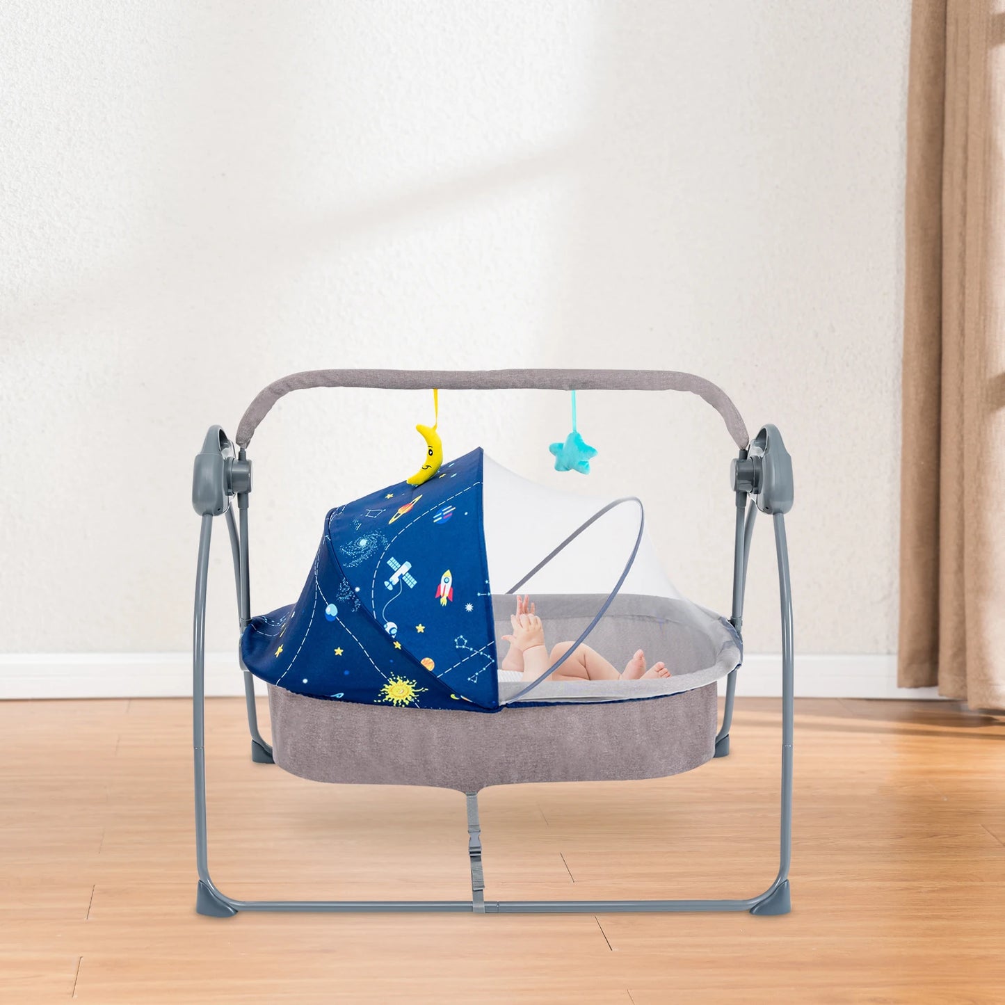 Bymaocar Baby Cradle Swing With Remote Control And Five Speeds