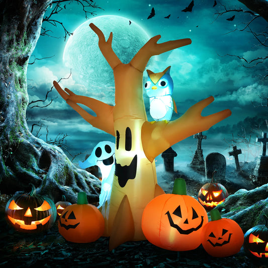 HOMCOM Inflatable Halloween Haunted Tree Outdoor Yard Decoration