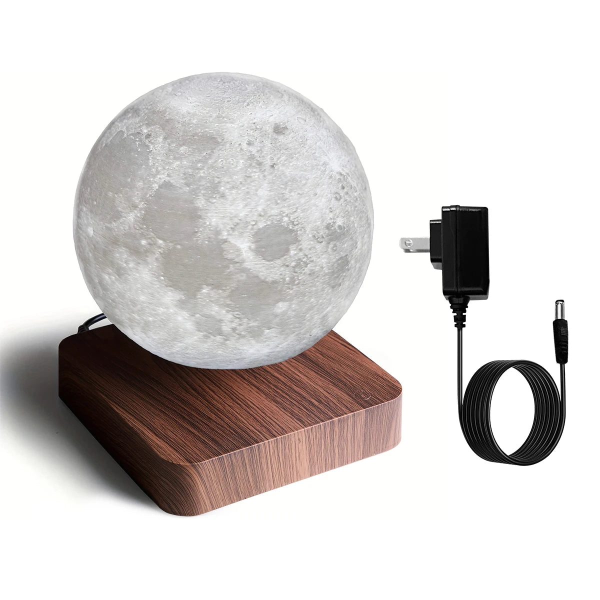Mexllex Magnetic Floating Rotating Moon Lamp With Wooden Base LED