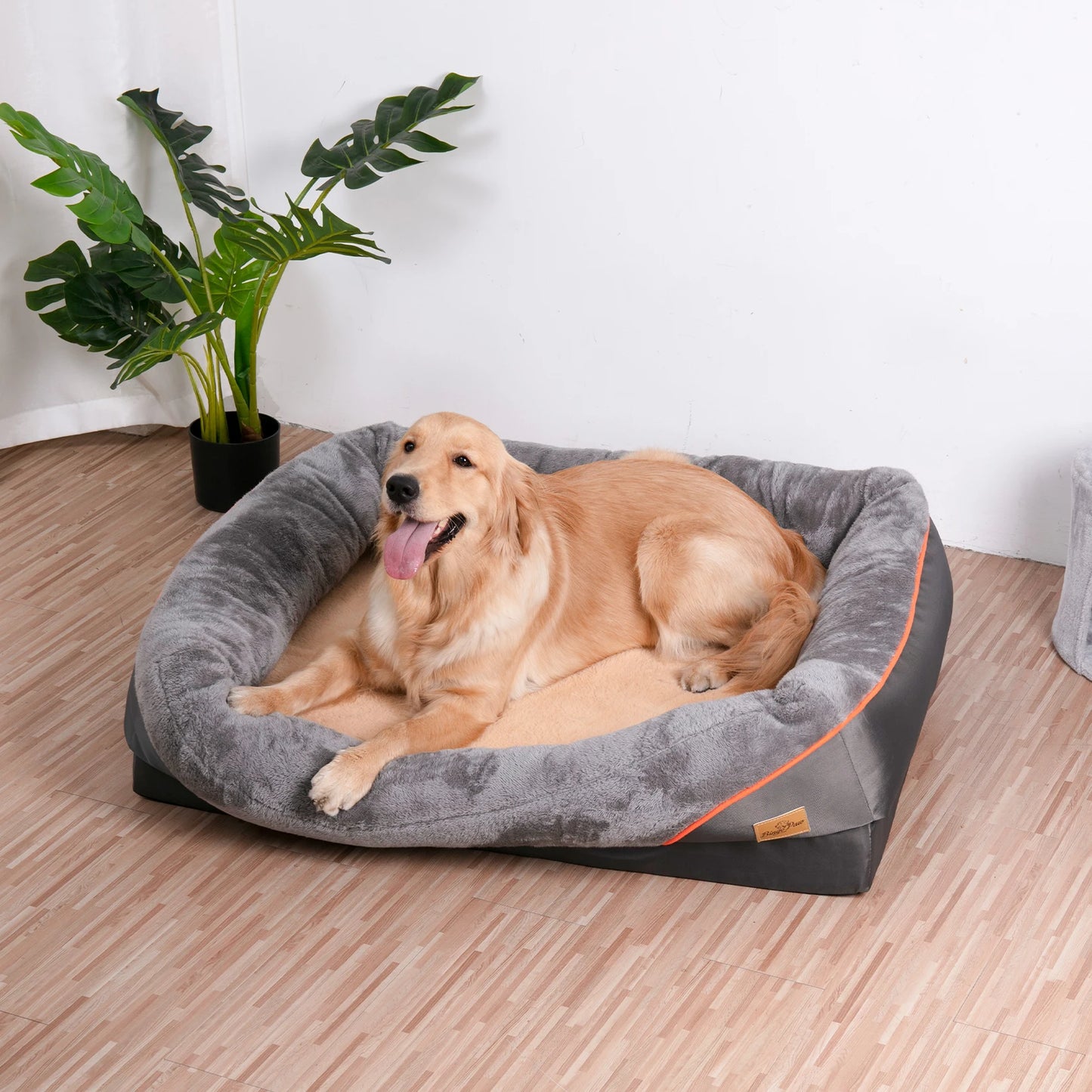BINGOPAW Super Soft Orthopedic Foam Dog Bed With Cotton Bolster