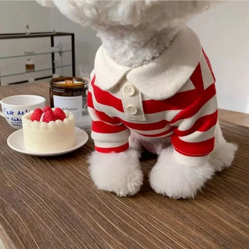 Summer Lightweight Polo Shirt For Dogs Stripe Cooling Vest