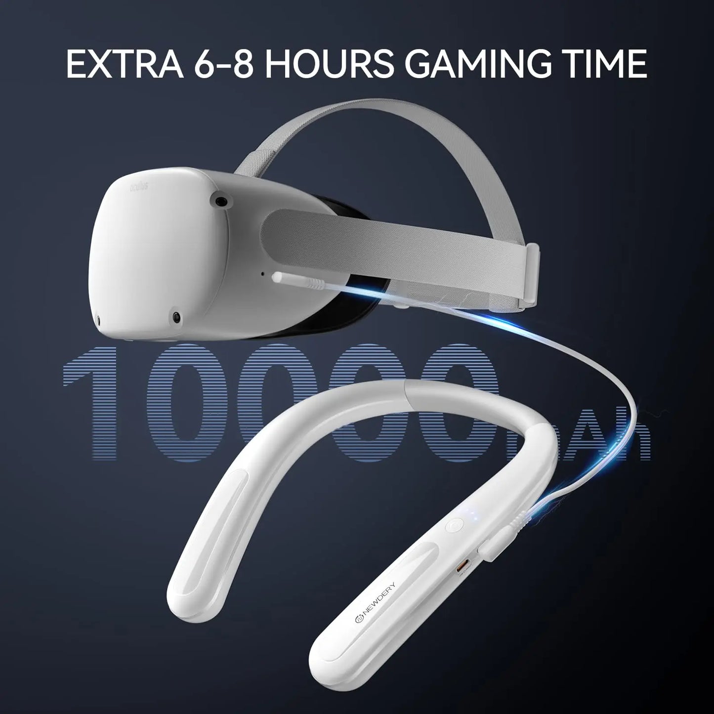 NEWDERY 10000mAh Battery Pack for Meta Quest PSVR 2
