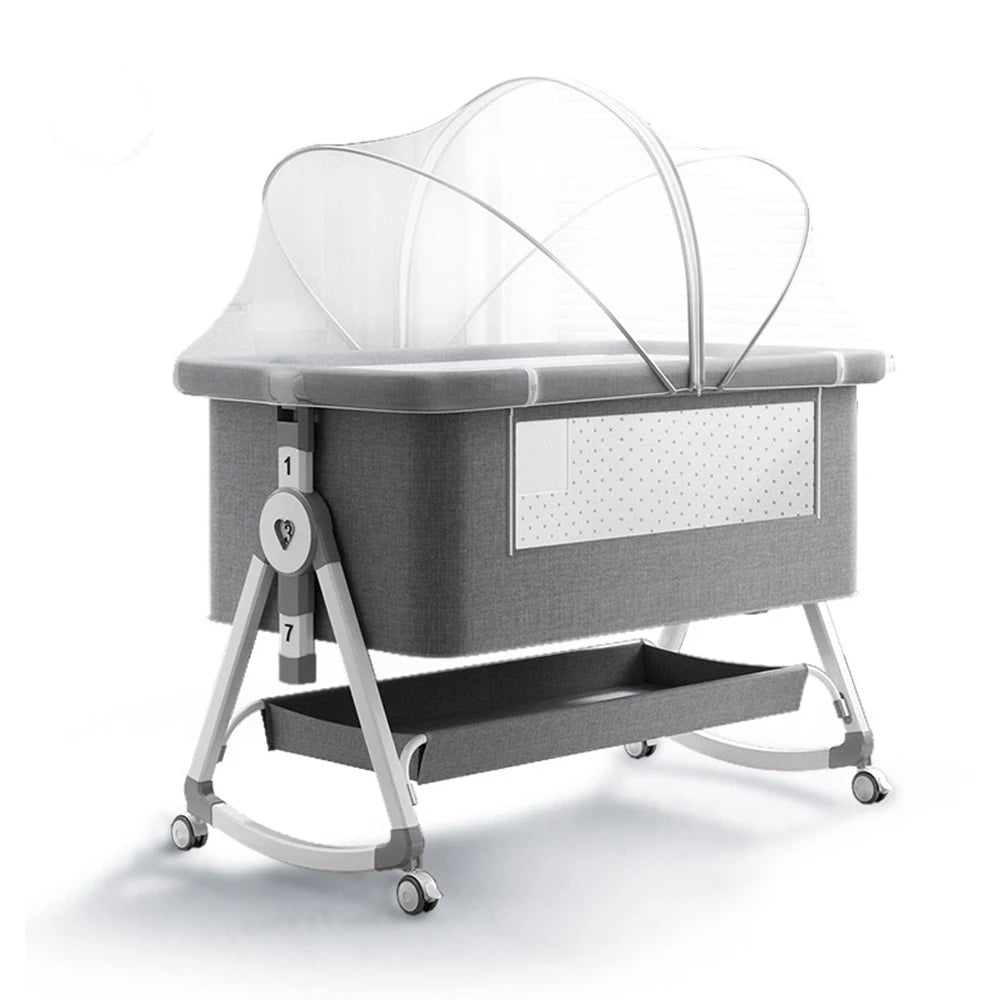 Baby Bassinet Bedside Sleeper With Mosquito Net And Wheels