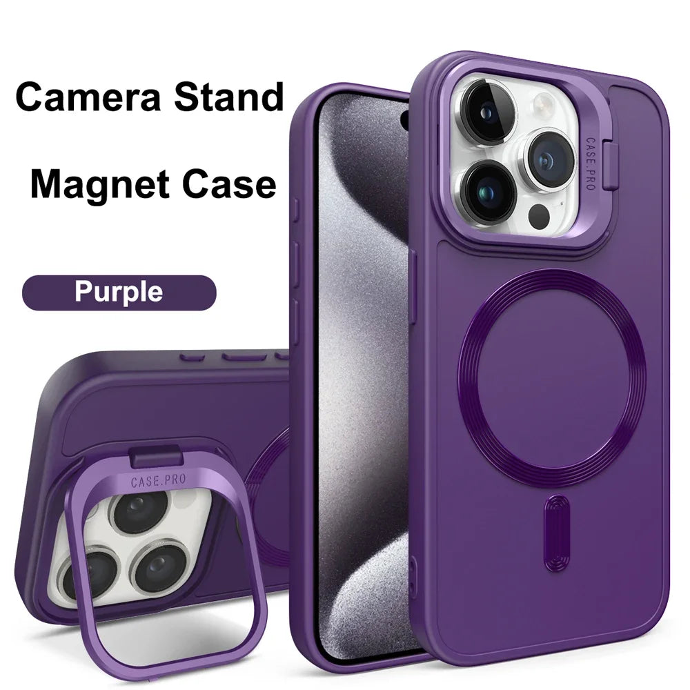 IPhone Stand Case MagSafe Magnetic Shell With Camera Holder