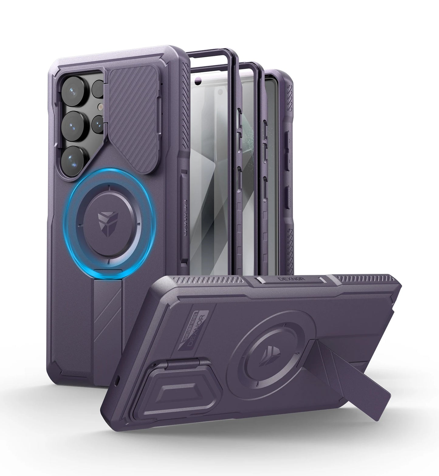 DEXNOR Galaxy S25 Ultra Rugged Case With Camera Cover Kickstand