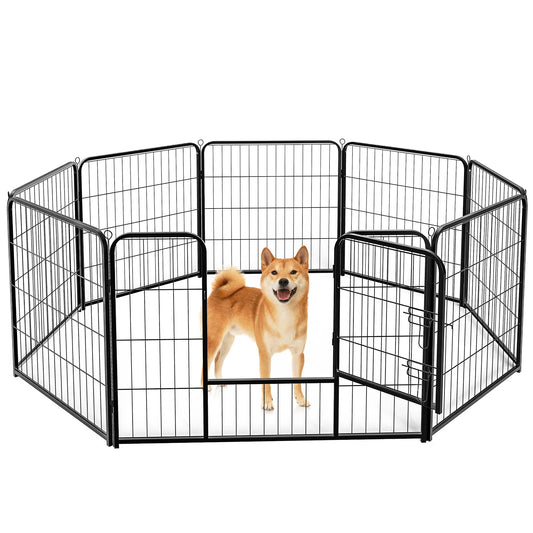 JHK Heavy Duty Metal Dog Playpen Foldable Pet Exercise Fence