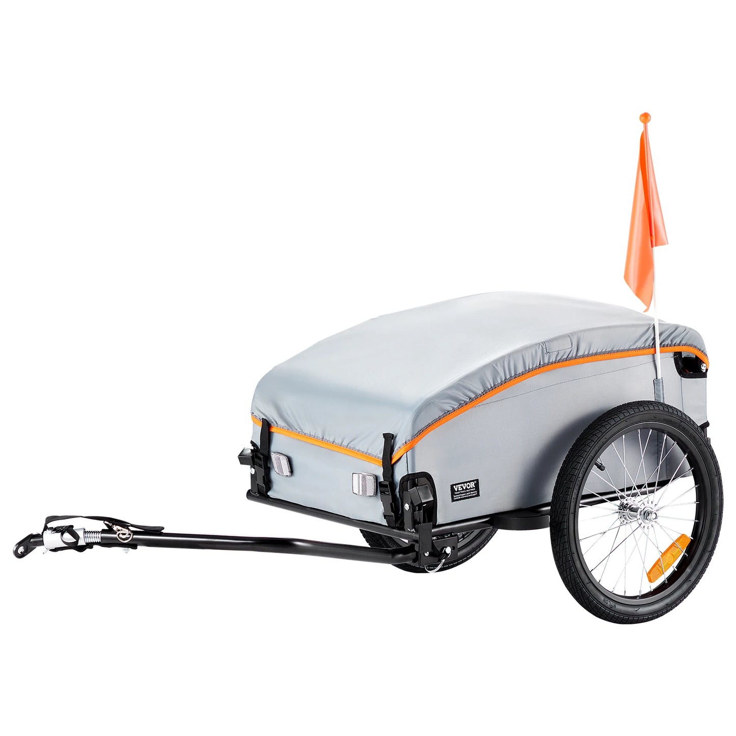 SucceBuy 100lb Bike Cargo Trailer Foldable Wagon With Waterproof Cover