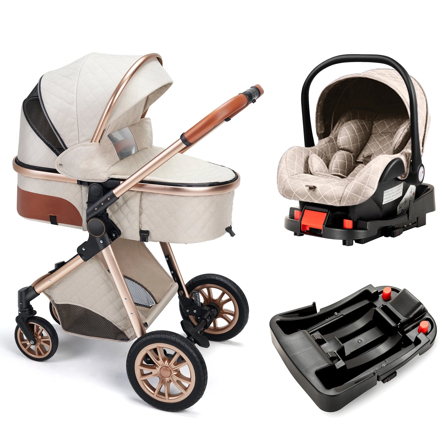 Luxury Baby Stroller High Landview 3 In 1 Pushchair
