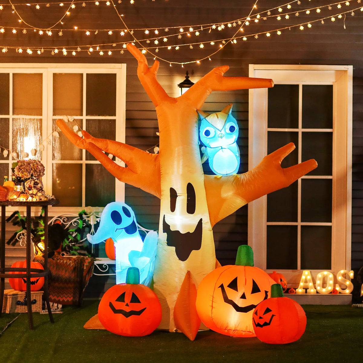 HOMCOM Inflatable Halloween Haunted Tree Outdoor Yard Decoration