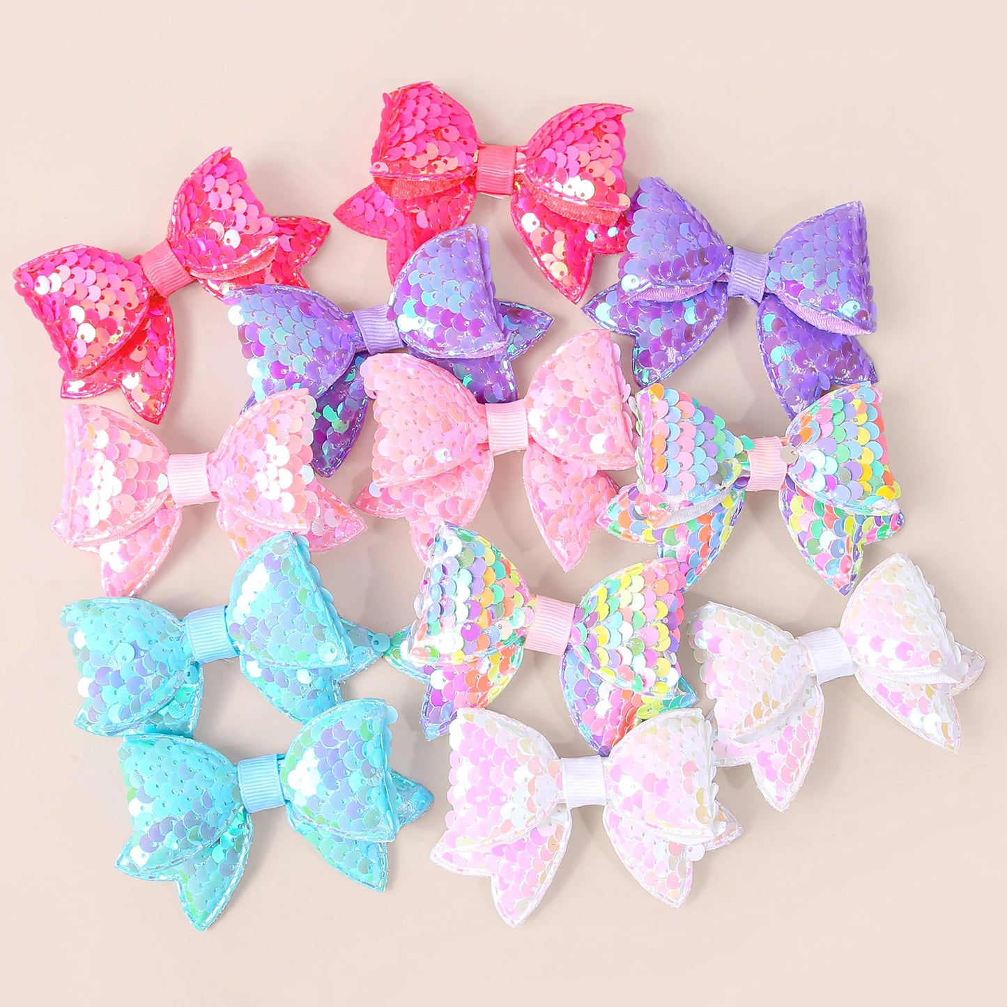 Sequin Hair Bows Clips For Girls Kids Hair Accessories