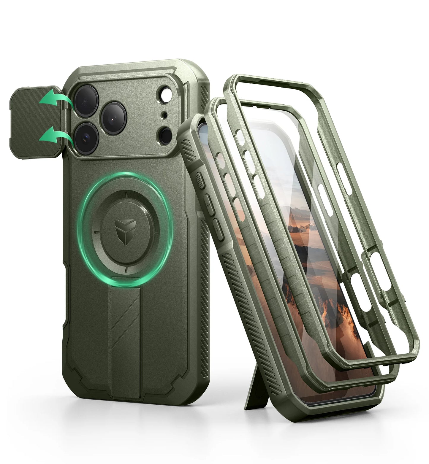 DEXNOR iPhone 17 Pro Max Case With Camera Cover And Kickstand MagSafe