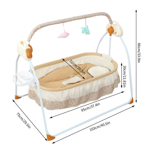 Electric Baby Cradle Foldable With Music Swing And Mosquito Net