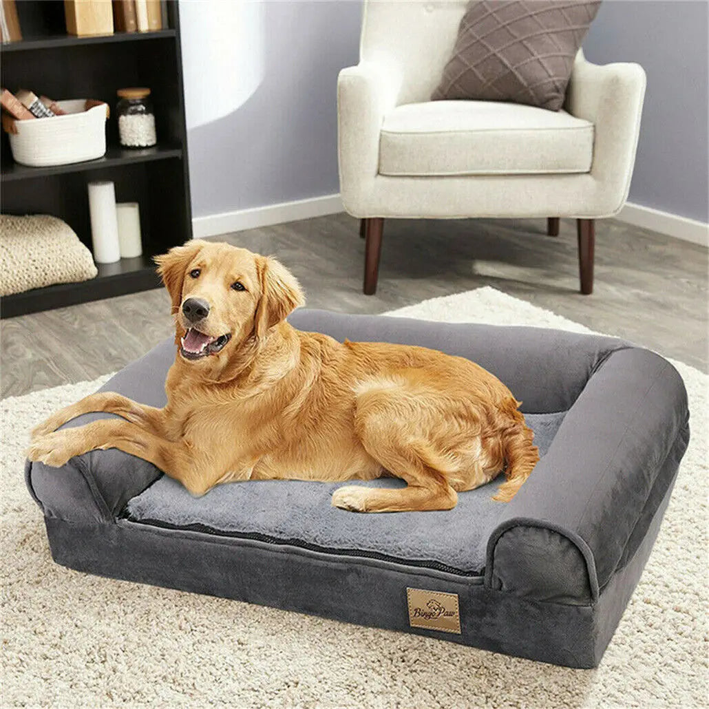 BINGOPAW Orthopedic Dog Bed With Bolster Washable Cover