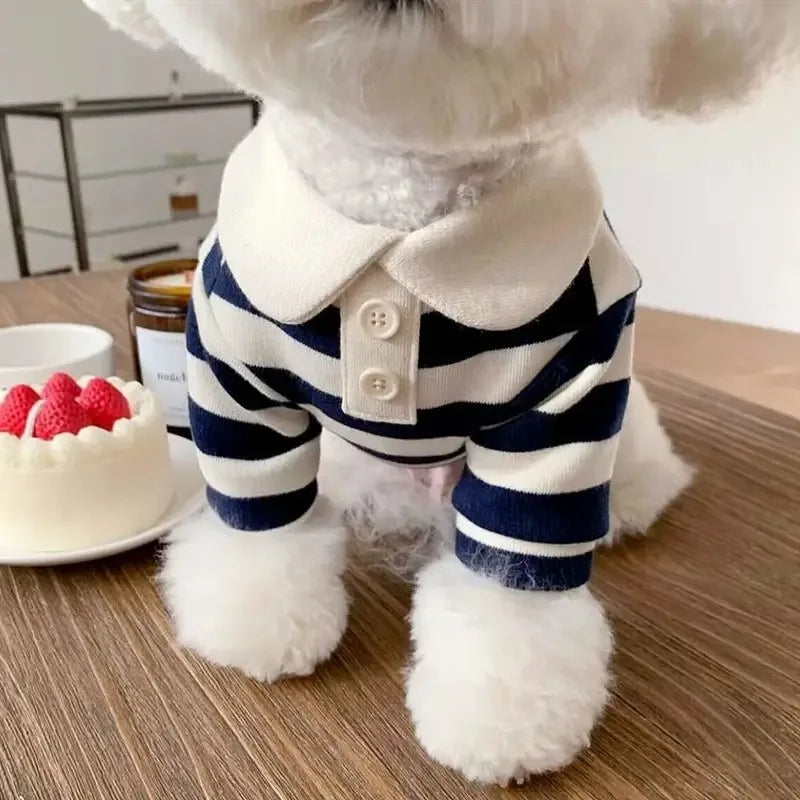 Summer Lightweight Polo Shirt For Dogs Stripe Cooling Vest