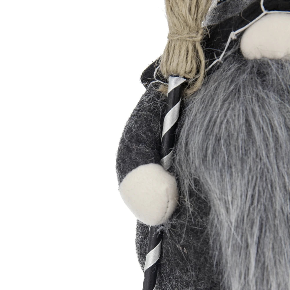 Halloween Fabric Sitting Gnome With Broomstick And Soft Legs