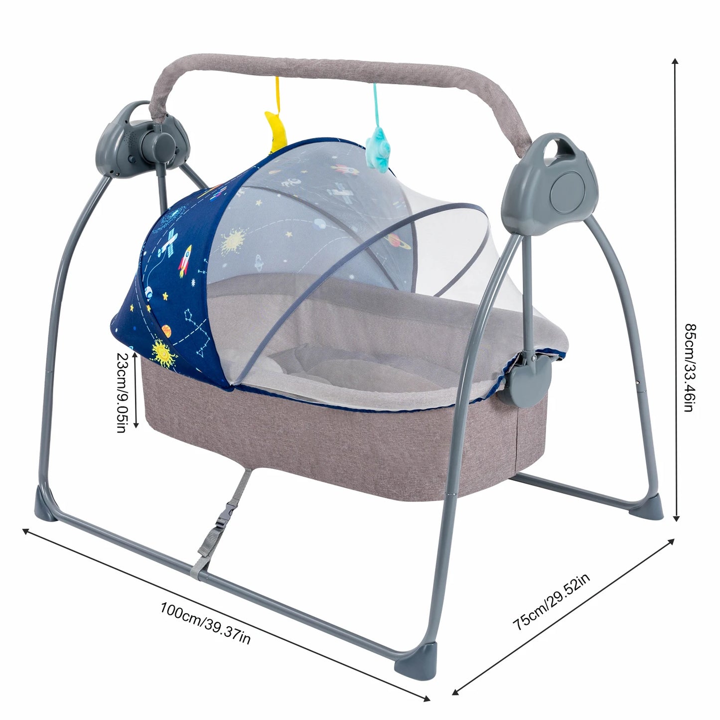 Bymaocar Baby Cradle Swing With Remote Control And Five Speeds