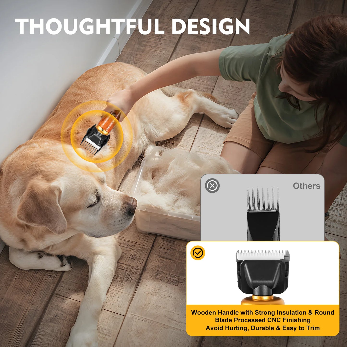 Bymaocar Electric Pet Clipper 55W Corded Professional Low Noise