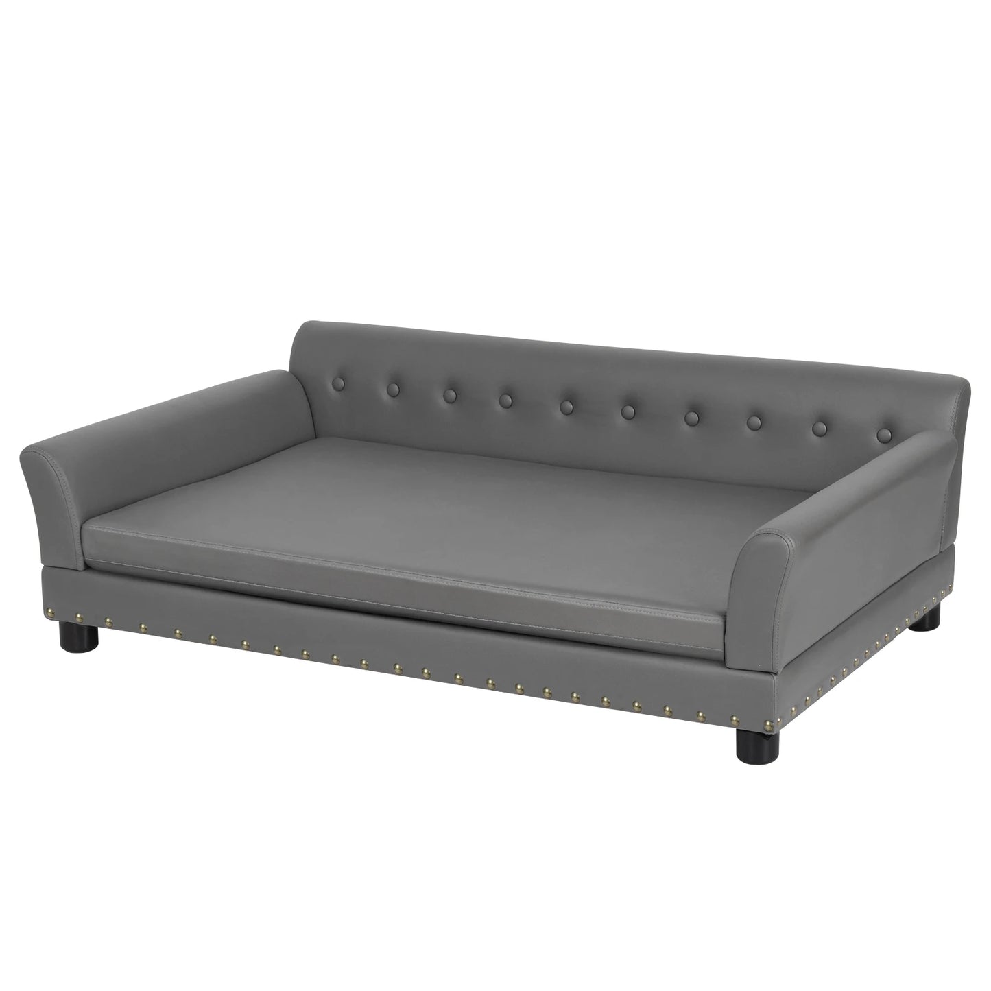 BINGOPAW Elevated Leather Dog Bed Sofa For Durable Comfort