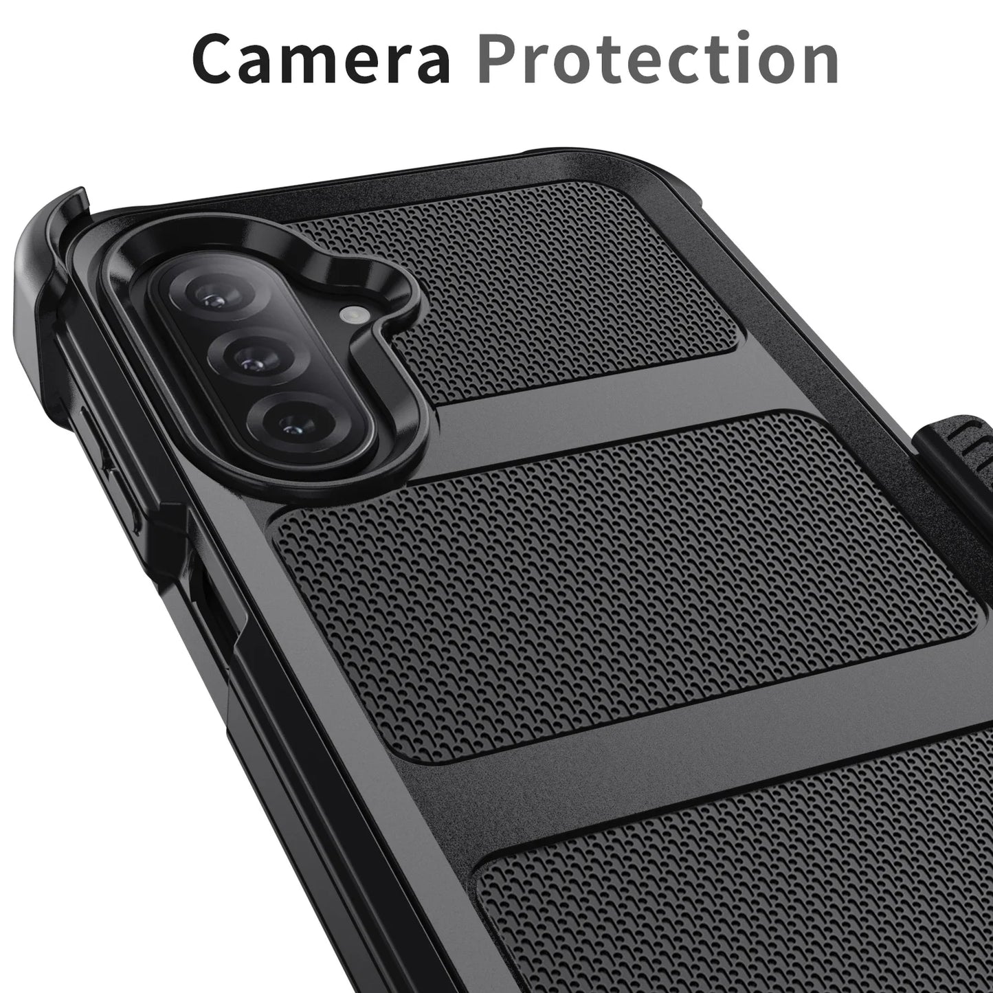 Galaxy Rugged Dual Layer Shockproof Phone Case With Clip