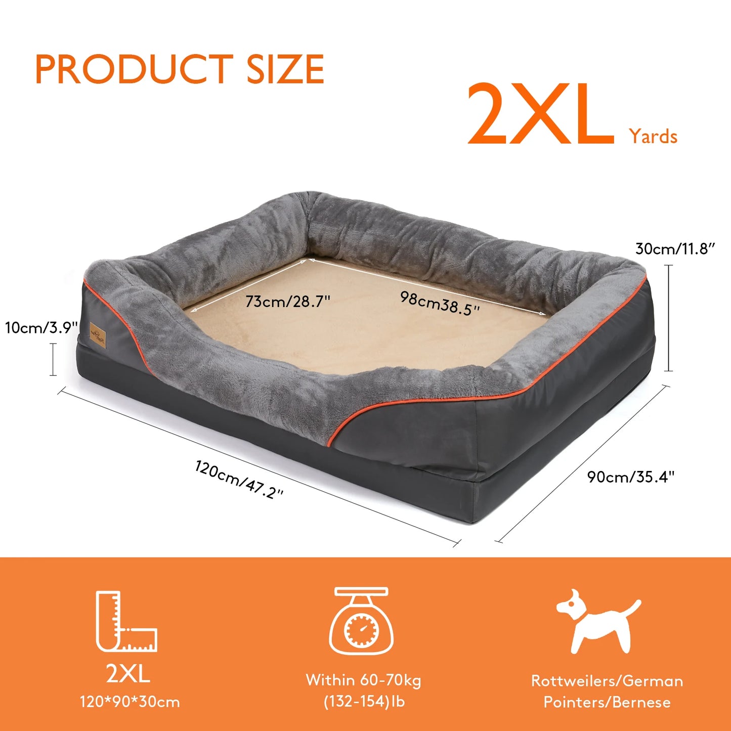 Bingopaw Anti Allergy Warm Fleece Dog Bed With Waterproof Removable Cover