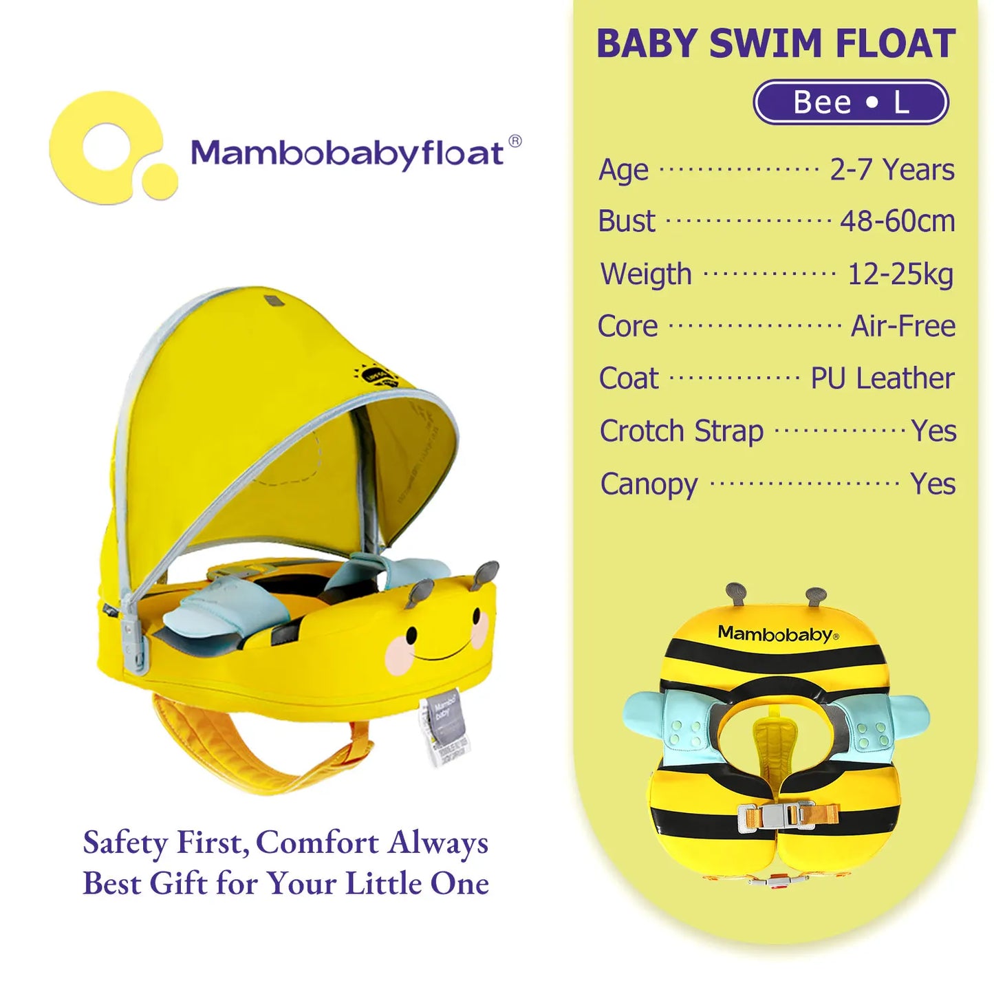 Mambobaby Float With Crotch Support And UV Canopy For Baby