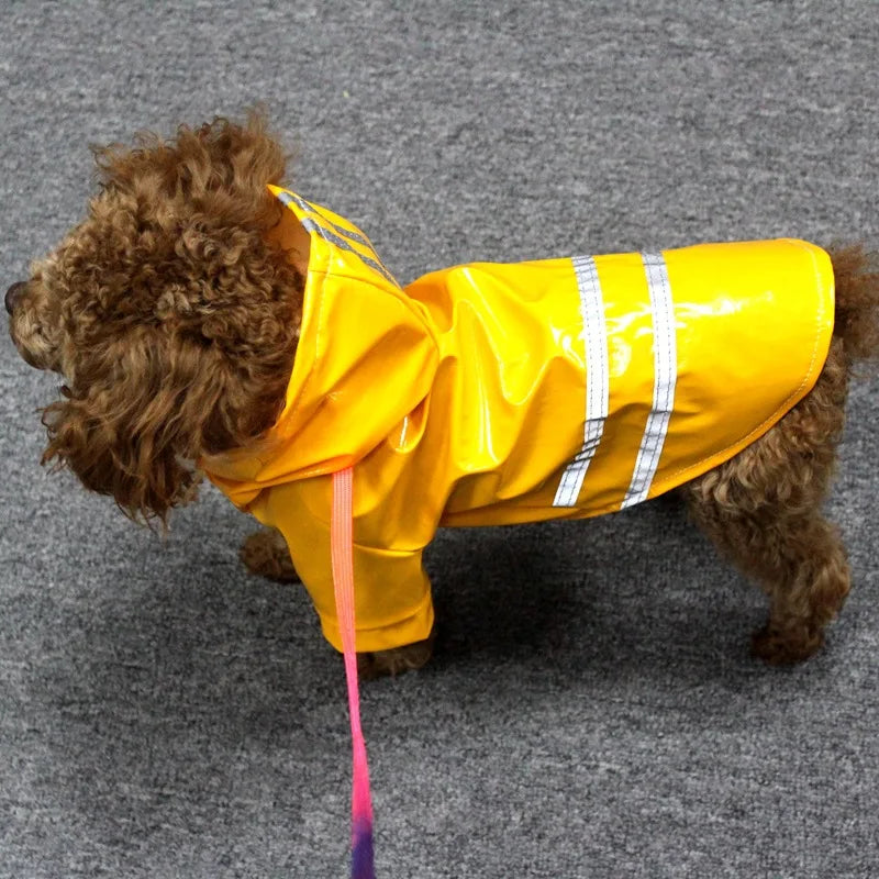 Waterproof Dog Raincoat Hooded For Pets PU Coated Material
