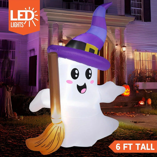 Halloween Ghost Inflatable Yard Decoration With LED Lights