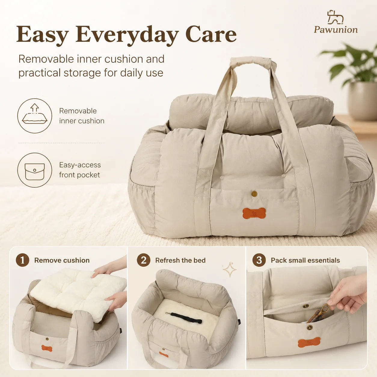 Dog Car Seat Booster For Small And Medium Dogs Plush