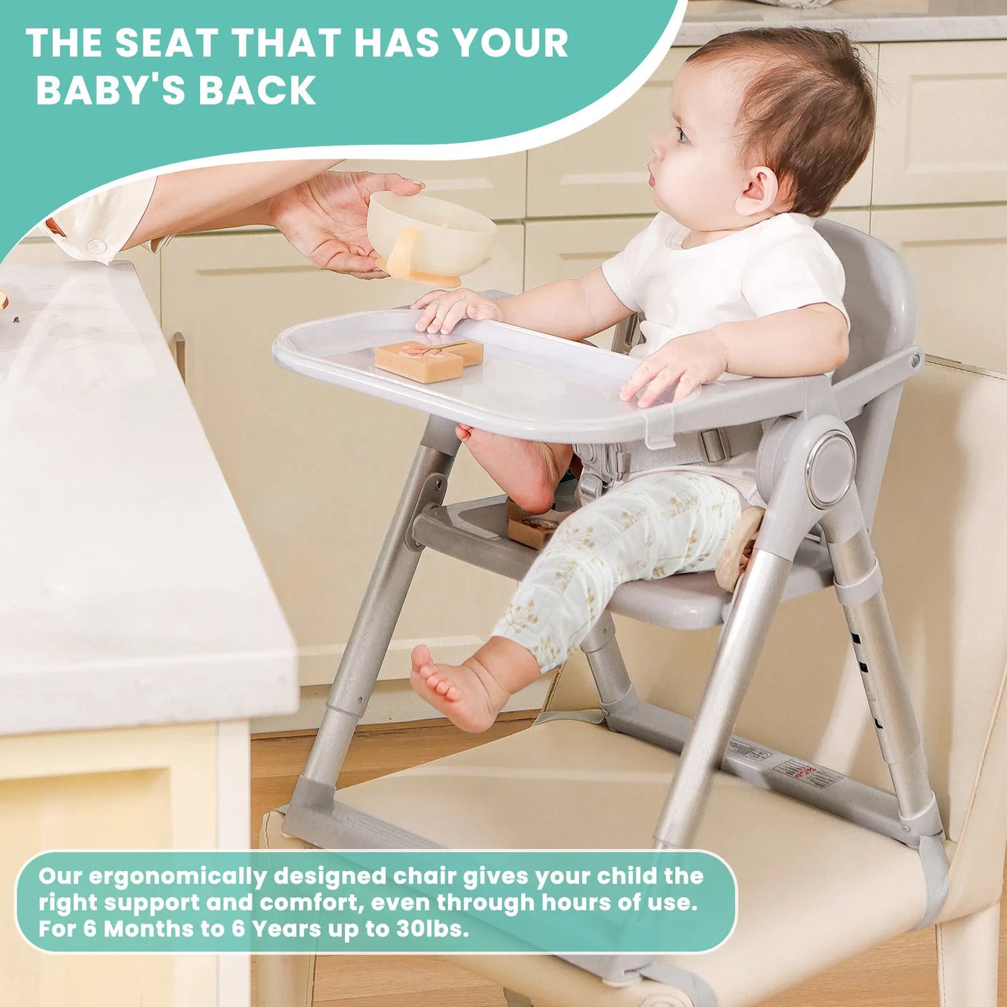 Ubravoo Baby Folding Booster Seat High Chair Portable Feeding Seat