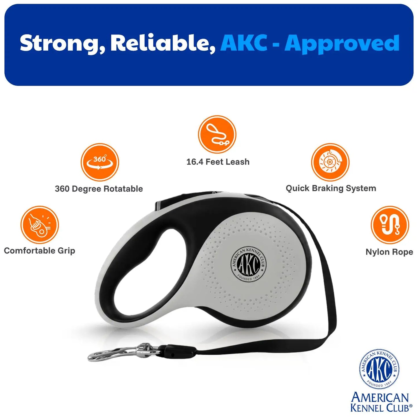Retractable Dog Leash With One Hand Brake And Auto Extend