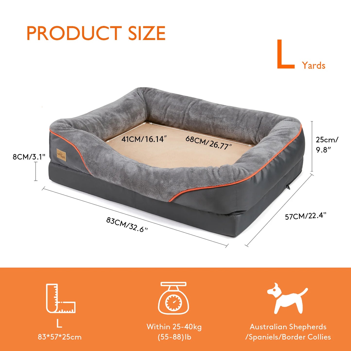 Bingopaw Anti Allergy Warm Fleece Dog Bed With Waterproof Removable Cover