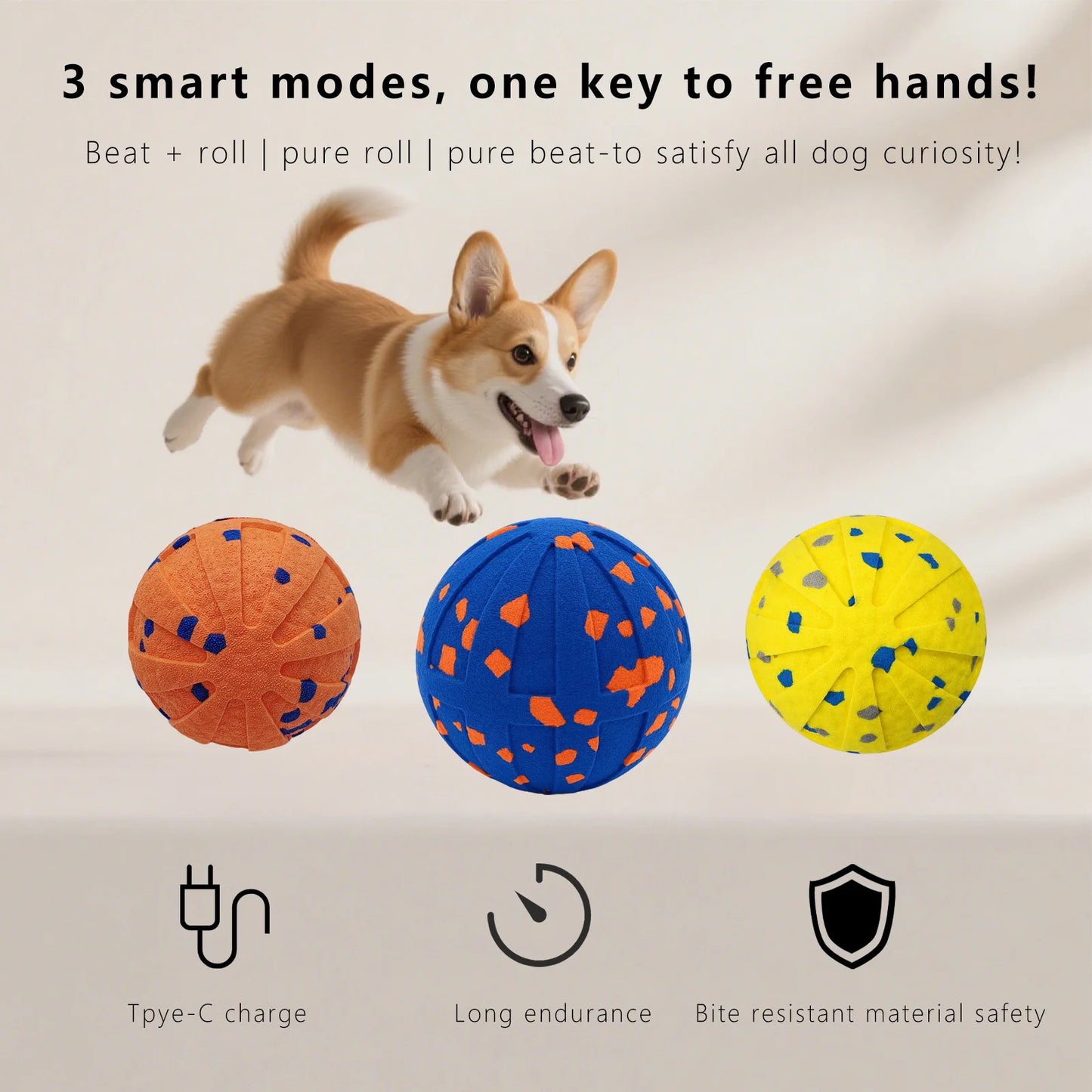 Booteely Interactive Automatic Moving Rotating Smart Ball Dog Toy