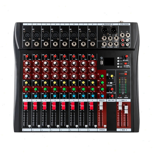 8 Channel Bluetooth USB Audio Mixer GDAE10 Live Studio Console